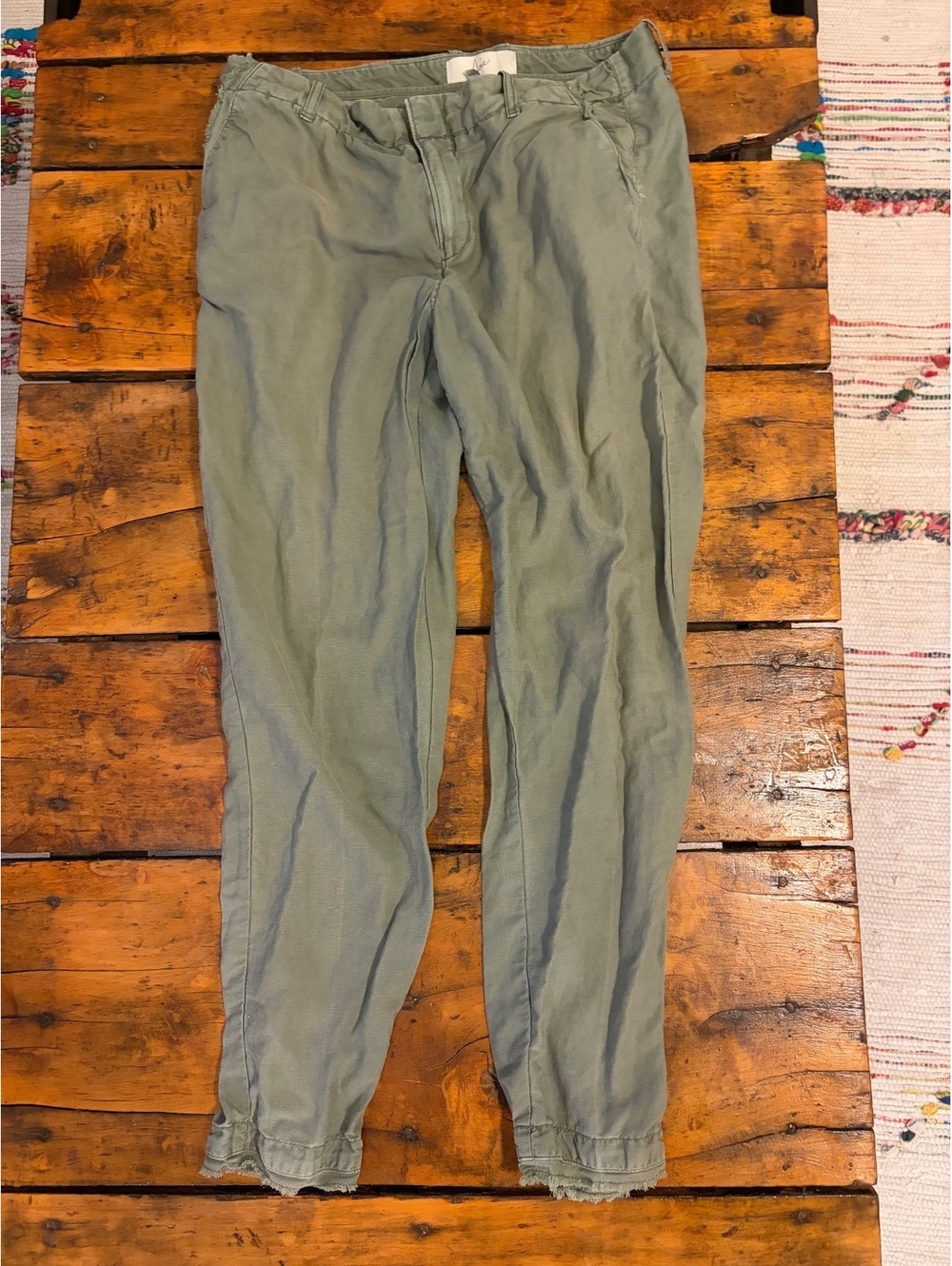Joie Jogger Style Green Pants with Frayed Hems Size 4